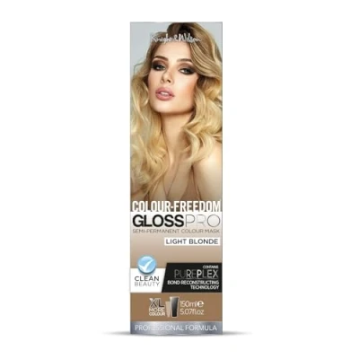Image of Colour Freedom Gloss Pro 150ml Light Blonde Semi Permanent Hair Colour. Ultra Shine Vegan Mask with PurePlex Ammonia Free Lasts Up To 6 10 Washes