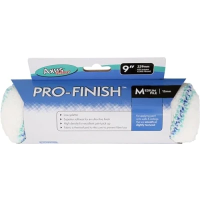 Image of Axus Decor Pro Finish Roller Medium Pile (Blue Series) Paint Roller, Ultra Fine Finish, Professional &amp; DIY Projects, Smooth Or Semi Walls Ceilings, Sleeves Core Diameter 9&quot;/230mm,44mm