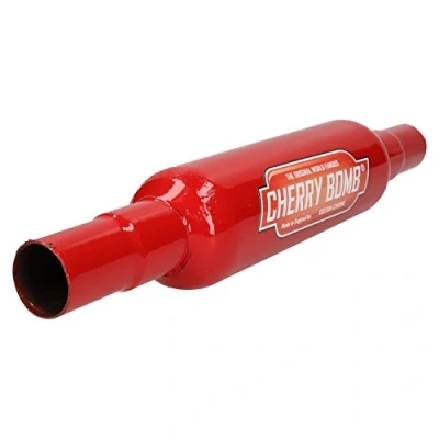 Image of AB Tools Small Cherry Bomb Performance Exhaust Mid Centre Tail Pipe 3&quot; Body Inline Back