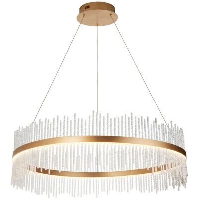 Image of Trapani Pendant Ceiling Light Brushed Gold Plated, Clear Glass
