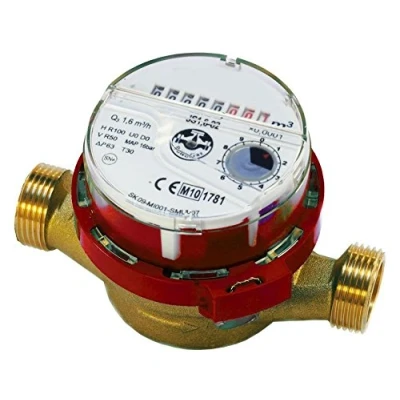 Image of High Quality Hot Warm Water Flow Meter 3/4&quot; inch (1&quot;) BSP 4m3/h Red Colour