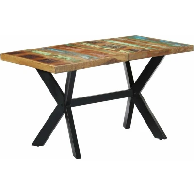 Image of vidaXL Dining Table 140x70x75 cm Solid Reclaimed Wood