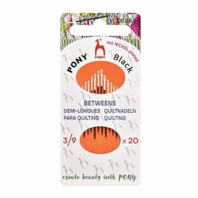 Image of Pony Black Quilting Matte Finish (No. 3 5 7 9) Hand Sewing Needles with White Eye 20