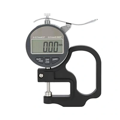 Image of Paper Thickness Gauge, Digital Gauge 0 12.7mm Electronic Micrometer Percentage Meter Inch Metric with Precise LCD Display 0.01mm Accuracy for Paper, Leather, Metal Sheet
