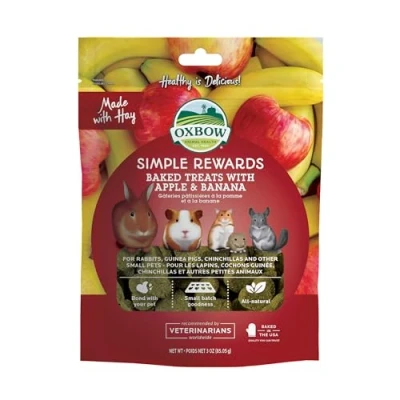Image of Oxbow Apple and Banana Simple Rewards Baked Treats, 60 g (Pack of 1)