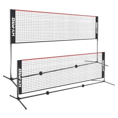 Image of Hy Pro Adjustable Height Net 3 5.2 FT height, 4M Width, Easy To Assemble, Lightweight, Carry Bag, Ideal Recreational Sports For Kids &amp; Adults, Badminton, Tennis, Pickleball, Volleyball