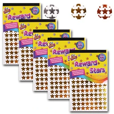 Image of 3000+ Star Stickers Gold, Silver &amp; Bronze Colour