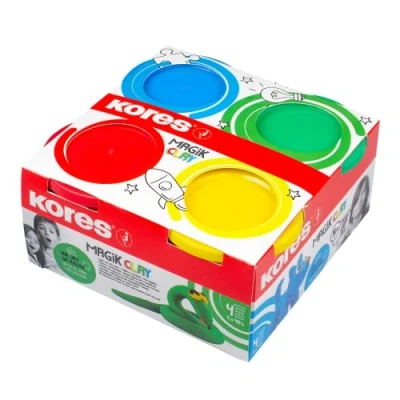 Image of Kores Magik Clay Air Dry Light, Easily Moldable, No Baking for Kids, Modelling Clay, Coloured Set of 4 x 40g