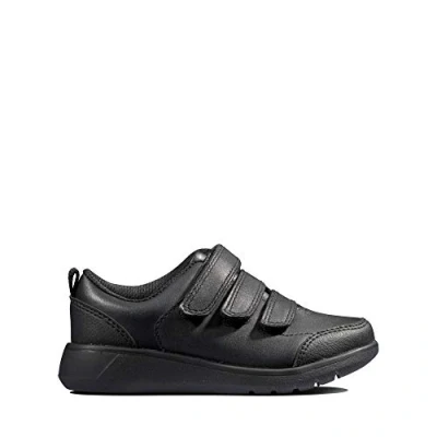 Image of Clarks Scape Sky Toddler Leather Shoes in Black Wide Fit Size 9