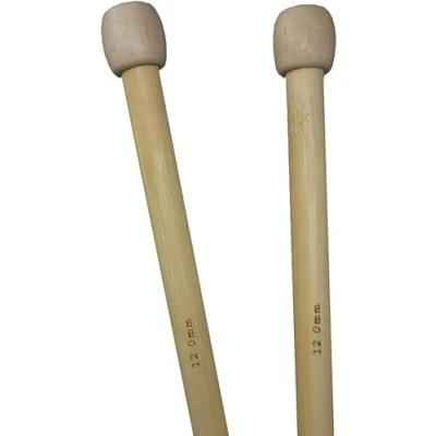 Image of Bamboo Knitting Needles Pair, 35cm Long Single Point Needle Set 4mm 25mm (12mm)