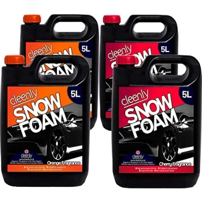 Image of Cleenly 2 x 5L Cherry Snow Foam and Orange High Performance Formula with Super Thick Non Caustic &amp; pH Neutral Car Cleaning Pre Wash Shampoo