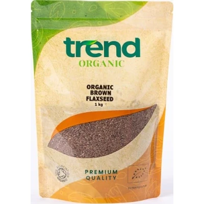 Image of Trend Organic Brown Flaxseed, Rich Nutty Flavour, High in Protein &amp; Fiber, and Omega 3s, Certified Organic, Vegan, GMO Free, No Additives, Preservatives, Raw Whole Seeds, 1kg