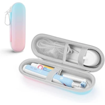Image of PhD Keisi Travel Case Electric Toothbrush for Braun Oral B Pro 1/2 2900, 2000, 2500, 200, 750, SmartSeries, Smart 4 with Accessories Storage, Portable Hard Shell Case, Gradient Light Gray, 1