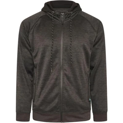 Image of KAM Mens Active Performance Full Zip Hoodie Grey 7XL