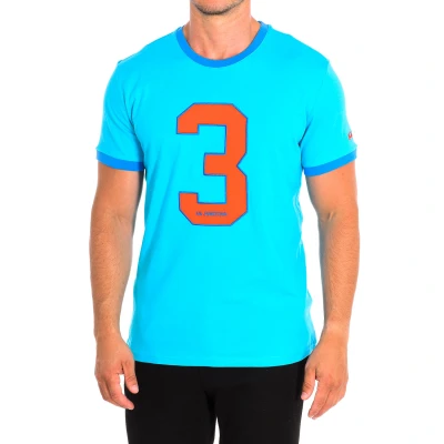 Image of La Martina Mens Short Sleeve T Shirt TMR312 JS206 Blue Cotton Size Small