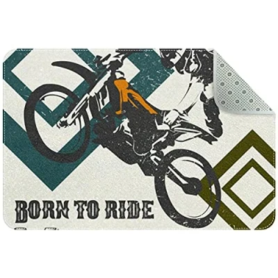 Image of Motorbike, Doormats Entrance Front Door Rug Outdoors Indoor Bathroom Kitchen Bedroom Entryway Floor Mats Non Slip Waterproof