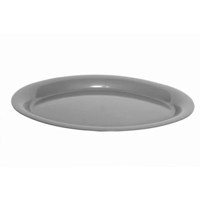 Image of OVAL SILVER COLOUR SERVING TRAY 53cms / PLASTIC