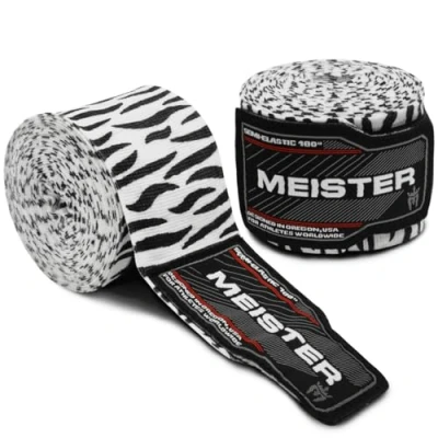 Image of Meister Adult 180&quot; Semi Elastic Hand Wraps for MMA &amp; Boxing (Pair) Zebra Stripes