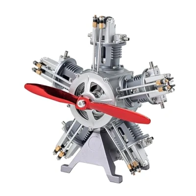 Image of TECHING 5 Cylinder Radial Engine Model Kit That Runs Mechanical Metal Assembly