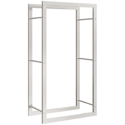 Image of vidaXL Firewood Rack 50x28x94 cm Stainless Steel