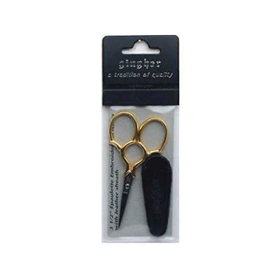 Image of Epaulette Embroidery Scissors 3.5 W/Leather Sheath by Gingher