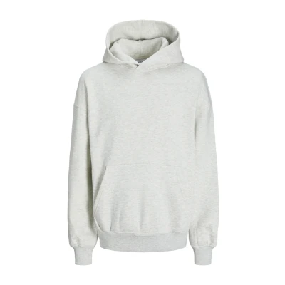 Image of JACK &amp; JONES Men&#039;s Jjeurban Edge Sweat Hood Noos Sweatshirt, White Melange, XL