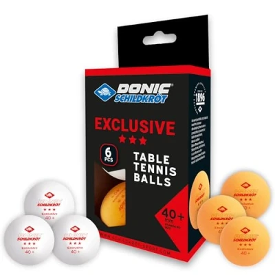 Image of Donic Schildkröt Avantgarde 3 Star Table Tennis Ball, Poly 40+ Quality, 6 Pieces in a Blister, 3x White/3x Orange