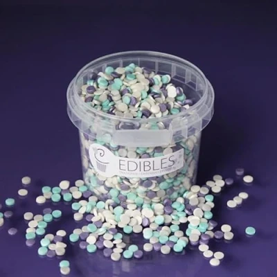 Image of Purple Cupcakes Confetti SHIMMER FROZEN Cake and Cupcake Sprinkles for Birthdays, Weddings all occassions