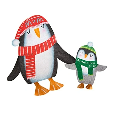Image of Hallmark Christmas Pop Up Penguin card for Mum Two set