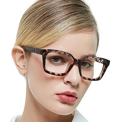 Image of OCCI CHIARI Reading Glasses 1.75 for Women Large Frame Readers Glasses, Womens Brown Tortoiseshell Spring Hinge,175