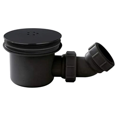 Image of Nuie STW002 Modern Bathroom Easy Clean Fast Flow Shower Waste, 78mm, Matt, Satin Black