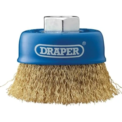 Image of Draper 41444 Crimped Wire Cup Brush, 80mm x M14 , Blue