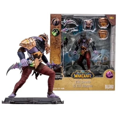 Image of McFarlane Toys World of Warcraft 6 Inches Night Elf: Druid/Rogue Action Figure Incredibly Detailed 1:12 Scale Based on the Global Phenomenon