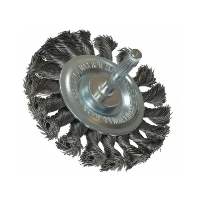 Image of Lessmann Knotted Wheel Brush with Shank 75 x 12mm, 0.35 Steel Wire