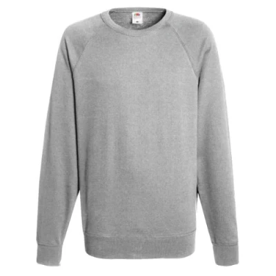 Image of FRUIT OF THE LOOM Mens Raglan Classic Sweater, Heather Grey, XL UK