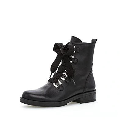 Image of Gabor Women Ankle Boots, Ladies Lace up Boot,Removable Insole,Winter Boot,Half Boots,lace Bootie,Schwarz,38.5 EU / 5.5 UK