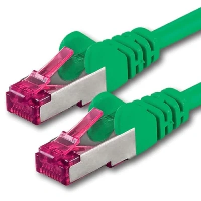 Image of 1aTTack.de 5m CAT6a Network cable green 1 piece CAT 6a S FTP double shielded PIMF 500MHz