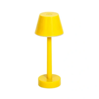 Image of Lindby LED rechargeable lamp Gaja, yellow, USB, IP44, RGBW, dimmable