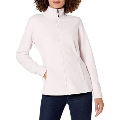 Image of Amazon Essentials Women&#039;s Classic fit Long Sleeved Full Zip Polar Soft Fleece Jacket (Available in Plus Size), Light Pink, S