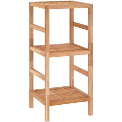 Image of vidaXL Bathroom Shelf 35.5x35.5x79 cm Solid Wood Walnut