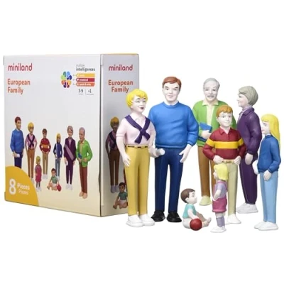 Image of Miniland Miniland27395 European Family Figures (8 Piece)