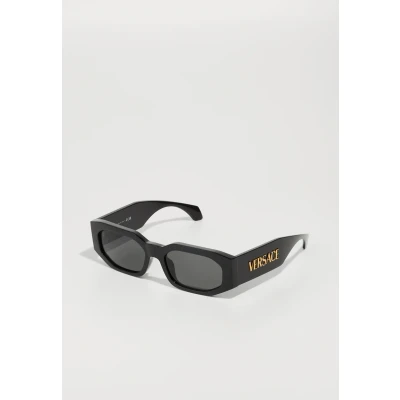 Image of Versace Unisex VE4489U GB1/87 Sunglasses Injected Black Grey Geometric Normal