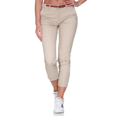 Image of ONLY Women&#039;s Onlbiana Life Cotton Belt Chino Cc PNT Shorts, Humus, 34/32