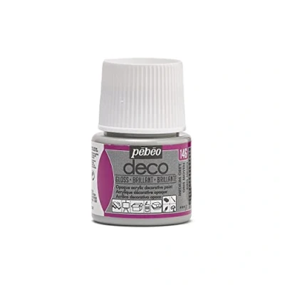 Image of Pebeo 45ml Deco Br, Acrylic, Medium Grey, 7 x 4.5 cm