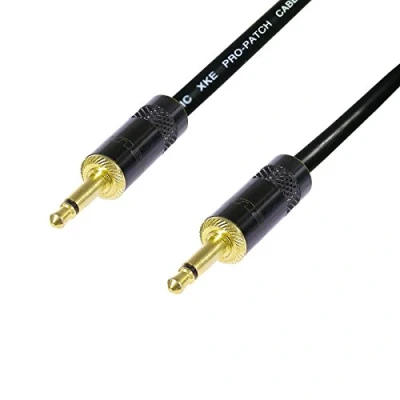 Image of AV Link Cable. 3.5mm Mono Mini Jack to Lead. Audio Data DC (15m, Black)
