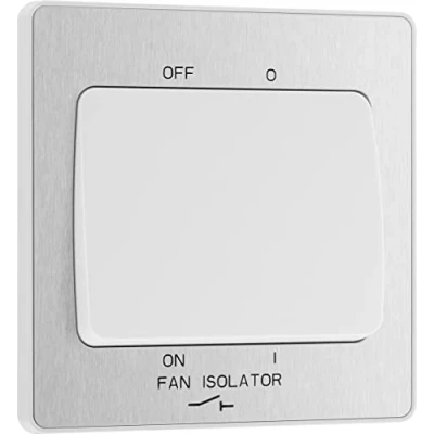 Image of BG Electrical Evolve Fan Isolator Switch, Triple Pole, Wide Rocker