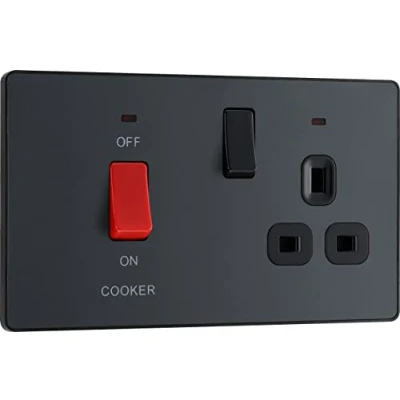 Image of BG Electrical Evolve Cooker Control Socket, Double Pole Switch with LED Power Indicators