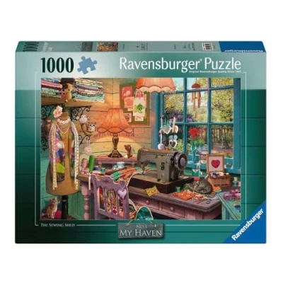 Image of Ravensburger My Haven No 4. The Sewing Shed 1000 Piece Jigsaw Puzzles for Adults and Kids Age 12 Years Up