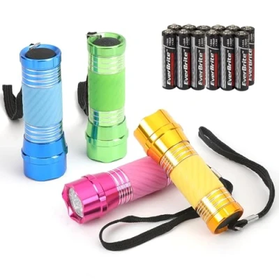 Image of EverBrite 4 Pack LED Flashlight Mini Torch, 90mm Small Torches, Colorful Glow in Dark Torch Light, Camping Hiking Outdoors Party Lightweight, Batteries Included
