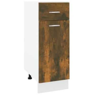 Image of vidaXL Drawer Bottom Cabinet Kitchen Furniture Equipment Cupboard Storage Unit Smoked Oak Engineered Wood